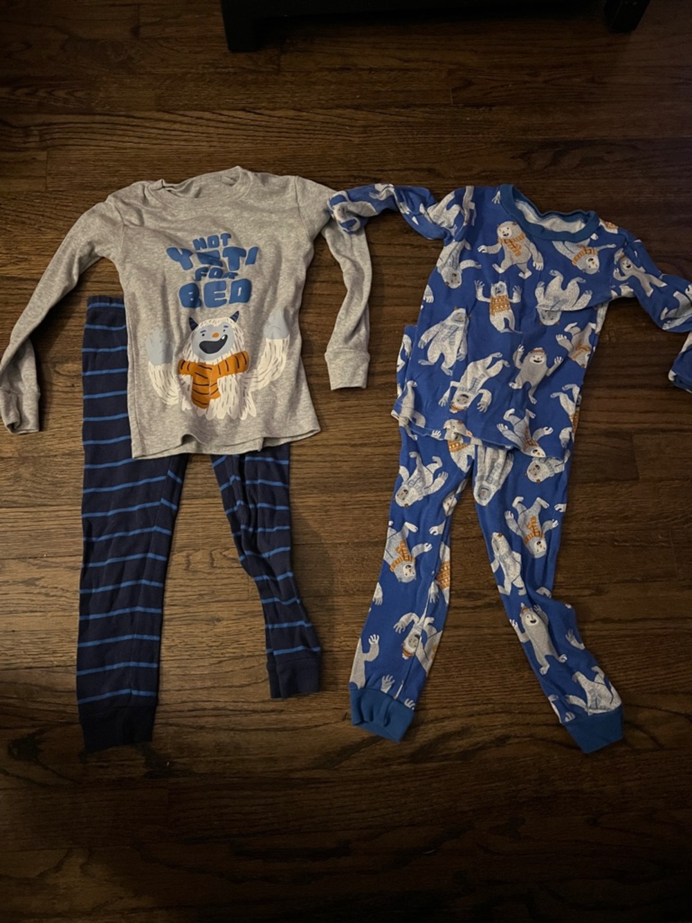 Carter's Grey & Blue Yeti Print Kids Pajama Set